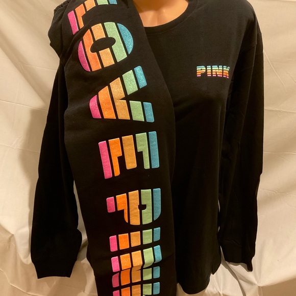 NEW VICTORIAS SECRET PINK BLING PULLOVER & SWEATPANTS RARE VTG NET - Picture 5 of 10